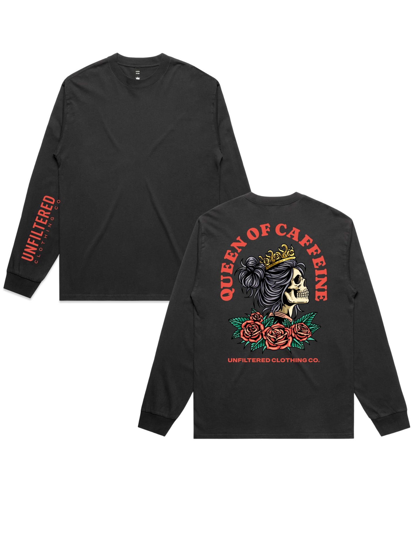 QUEEN OF CAFFEINE SLEEVE TEE