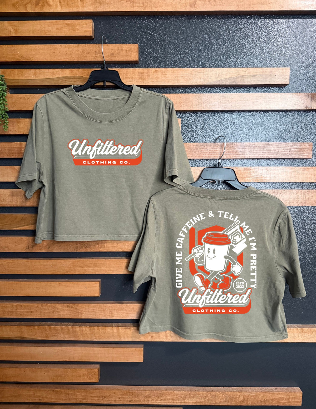 GIVE ME CAFFEINE CROP TEE