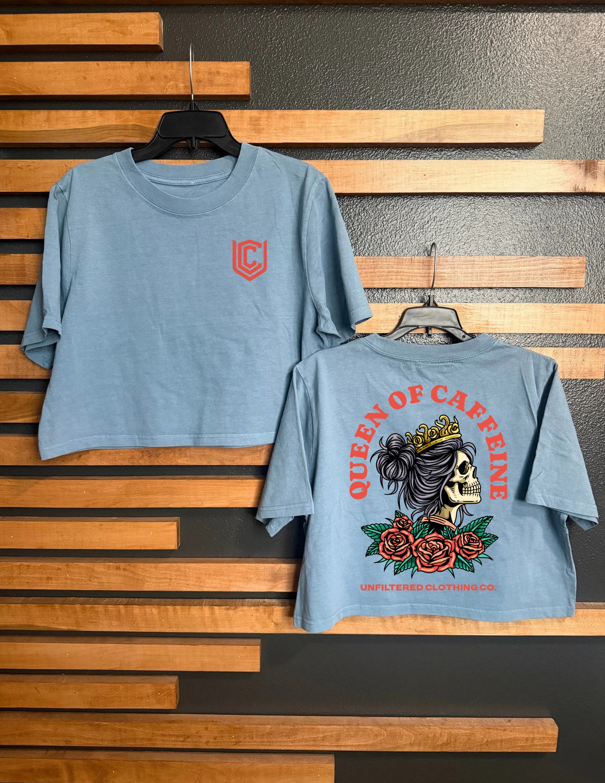 QUEEN OF CAFFEINE CROPPED TEE
