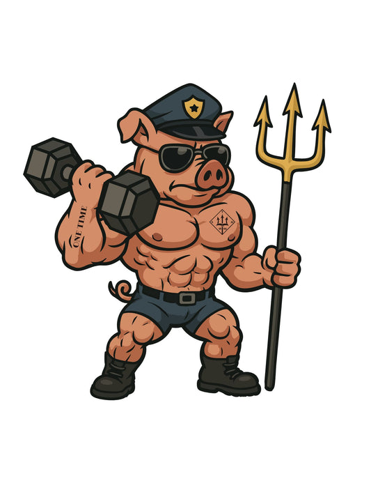 Muscle Pig Sticker
