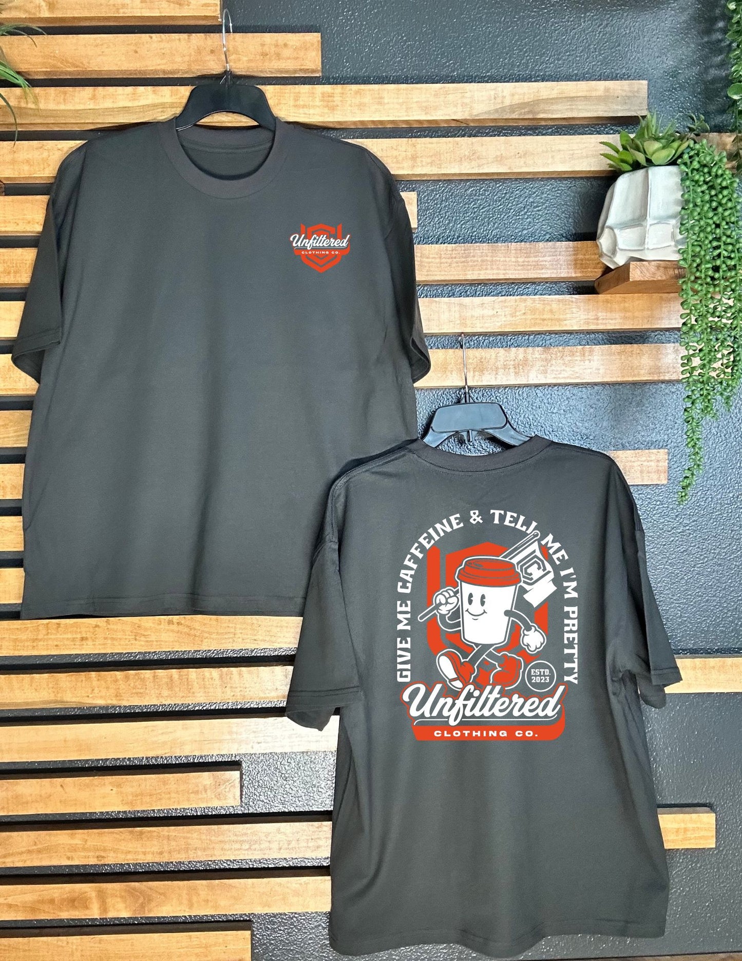 GIVE ME CAFFEINE OVERSIZED TEE