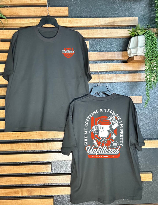 GIVE ME CAFFEINE OVERSIZED TEE