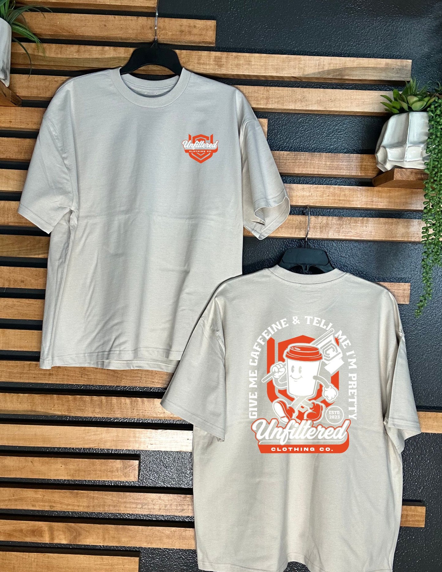 GIVE ME CAFFEINE OVERSIZED TEE