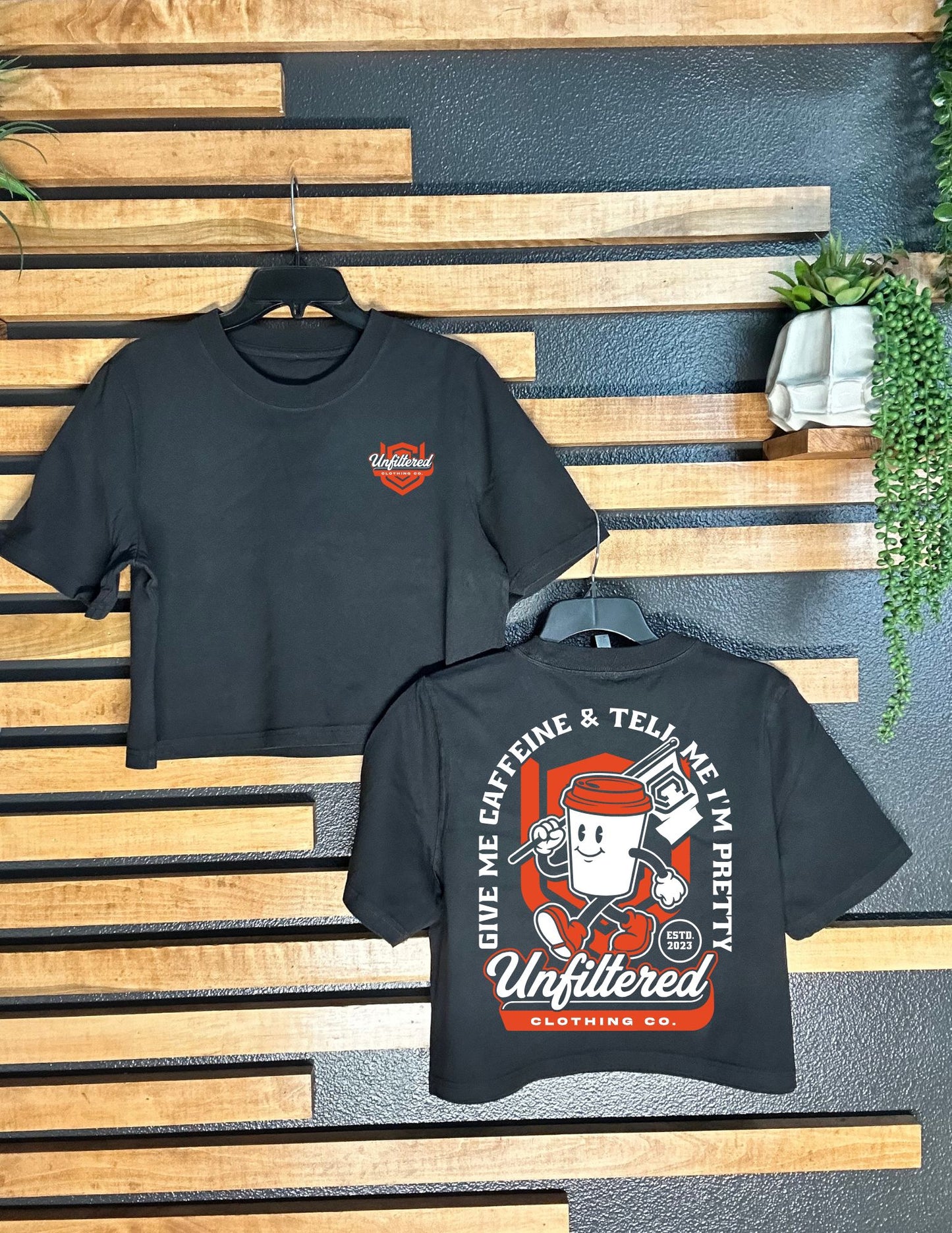 GIVE ME CAFFEINE CROP TEE