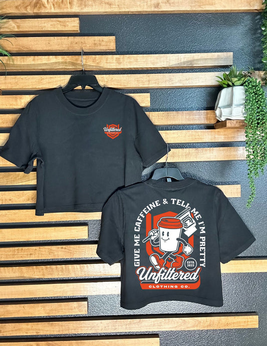 GIVE ME CAFFEINE CROP TEE