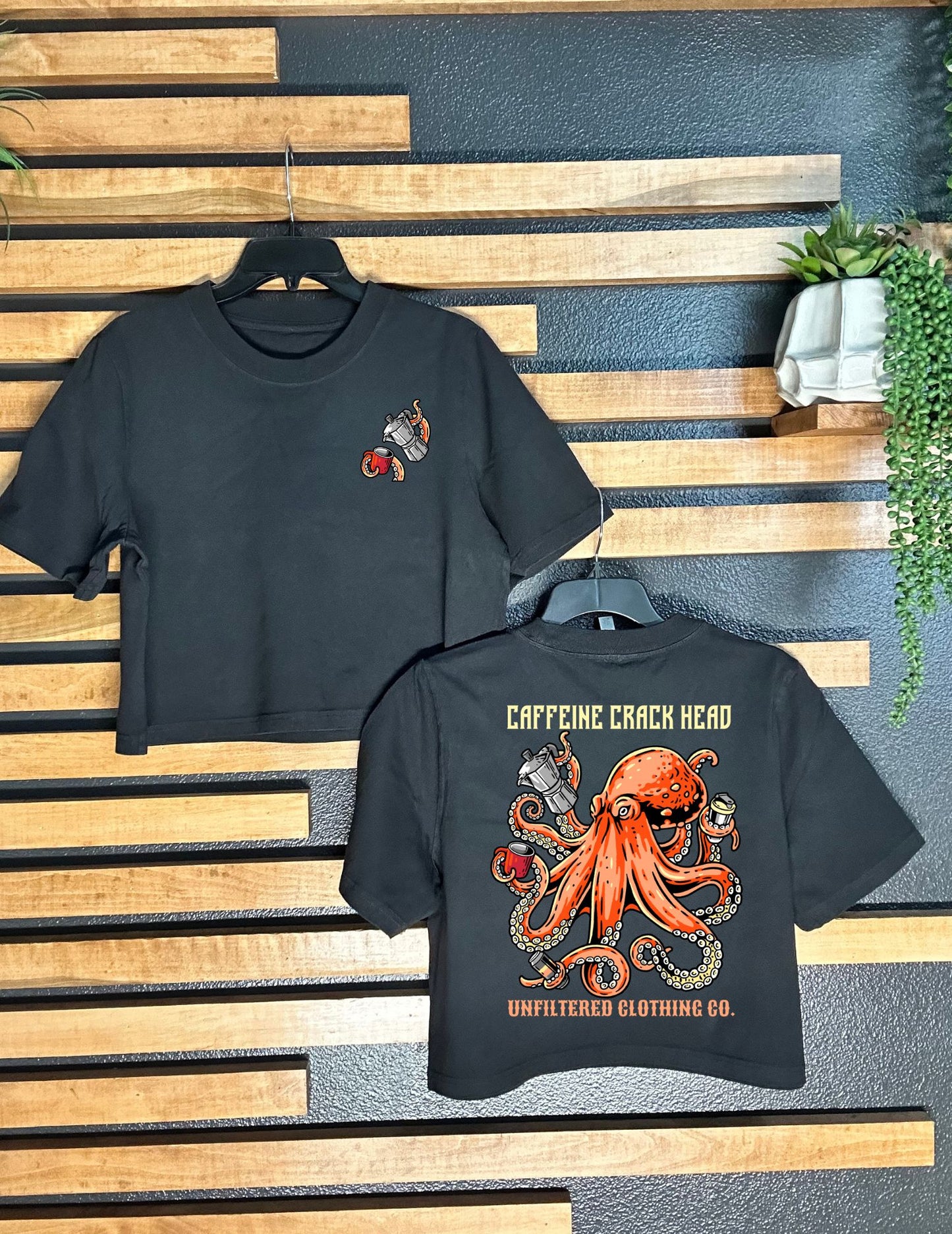 CAFFEINE CRACK HEAD BOXY CROPPED TEE