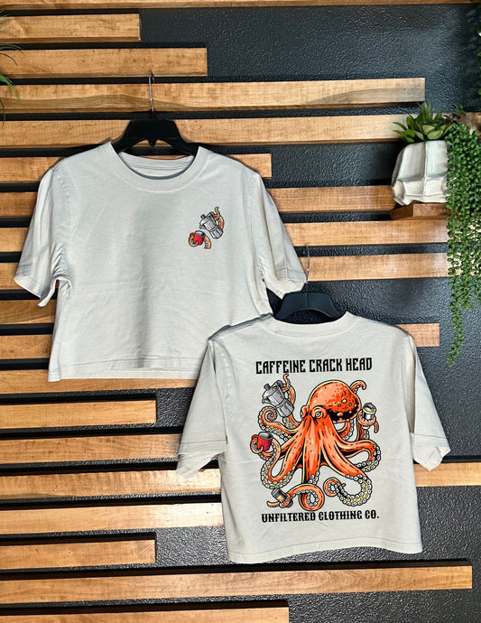 CAFFEINE CRACK HEAD BOXY CROPPED TEE
