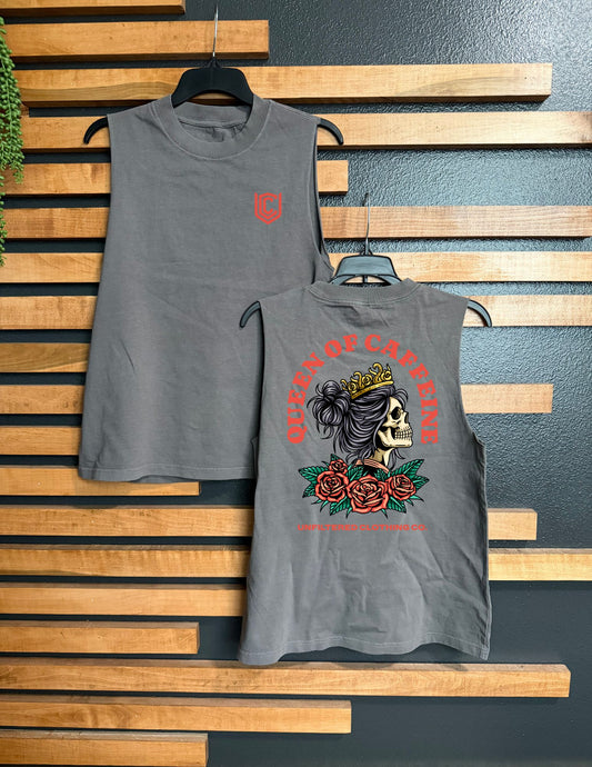 QUEEN OF CAFFEINE MUSCLE TANK-MENS