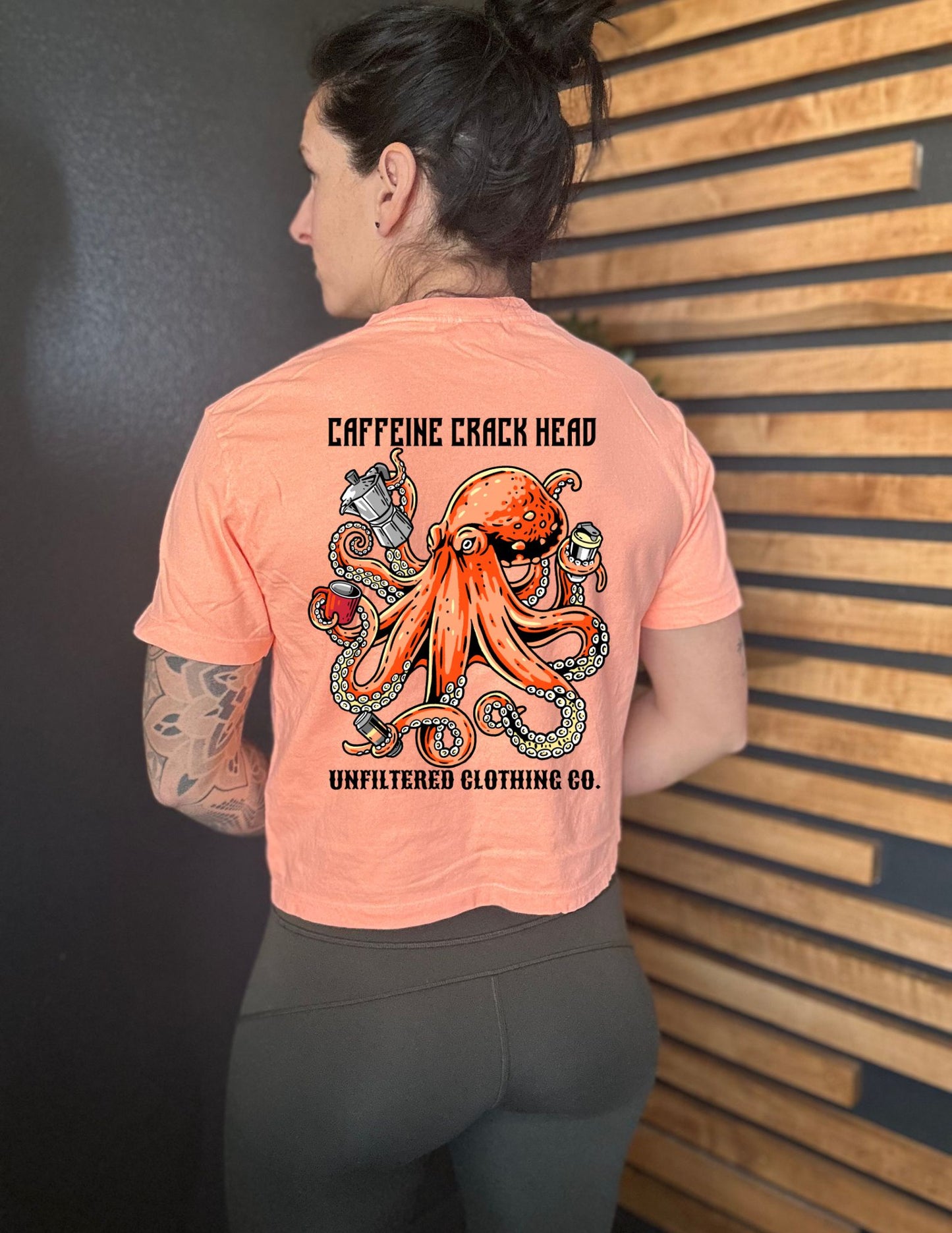 CAFFEINE CRACK HEAD BOXY CROPPED TEE