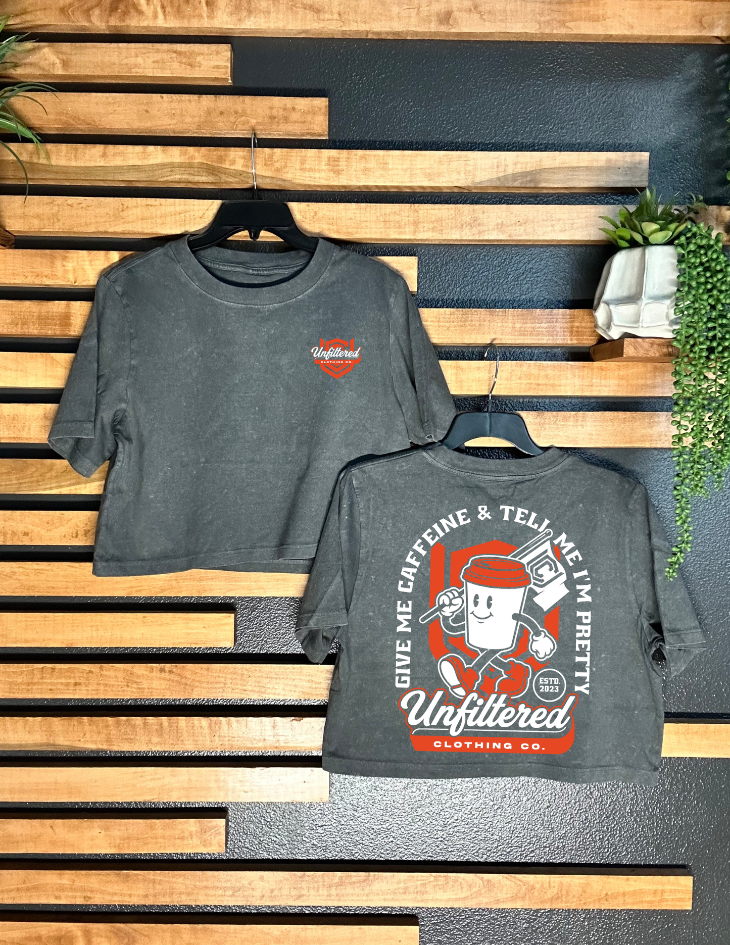 GIVE ME CAFFEINE CROP TEE