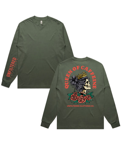 QUEEN OF CAFFEINE SLEEVE TEE