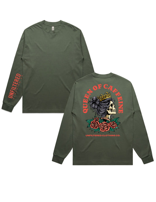 QUEEN OF CAFFEINE SLEEVE TEE