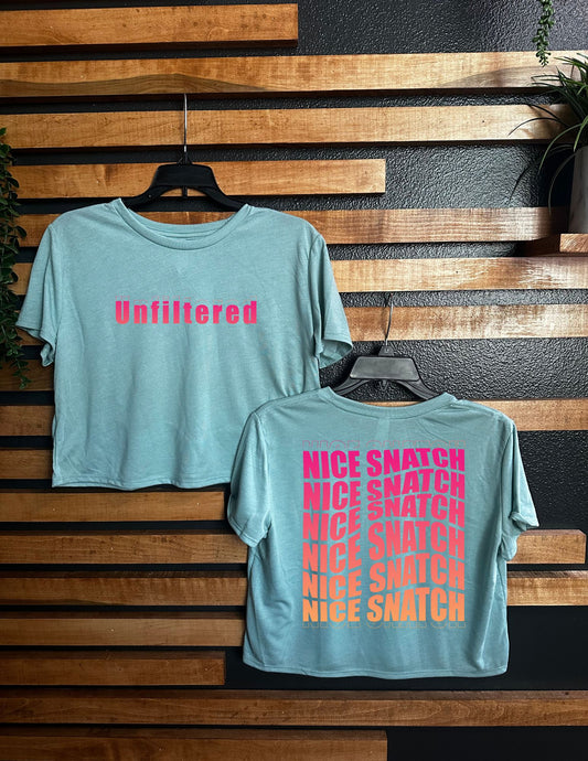 NICE SNATCH WOMENS CROPPED TEE