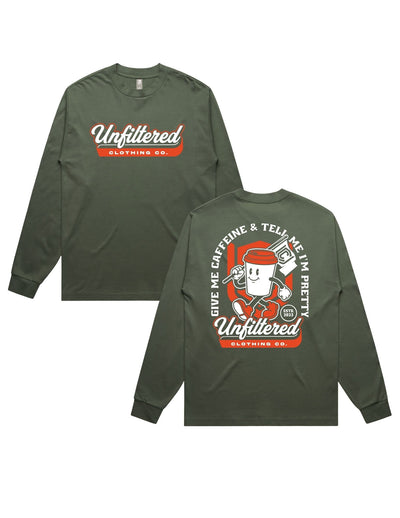 GIVE ME CAFFEINE LONGSLEEVE TEE