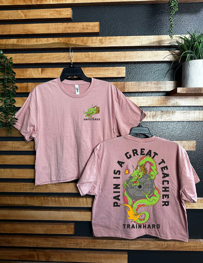 PAIN IS A GREAT TEACHER CROP TEE